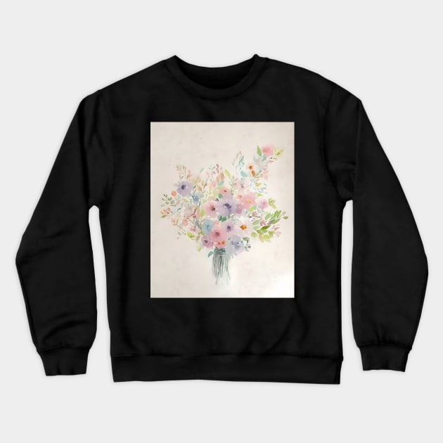 Bouquet of flowers watercolor style. Crewneck Sweatshirt by RulizGi